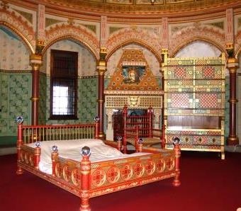 William Burges Lady Bute's bedroom at Castell Coch